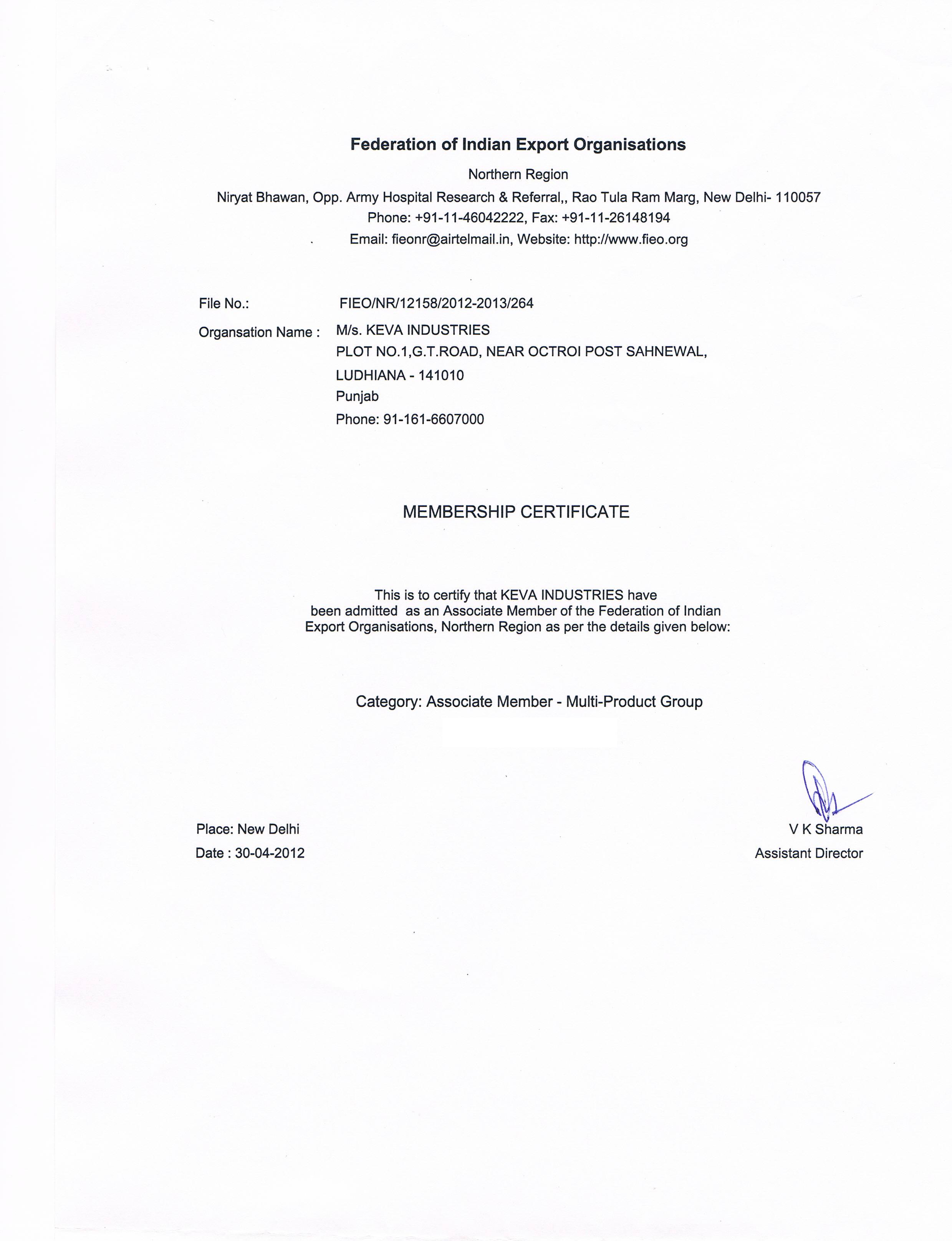 affidavit for no objection certificate